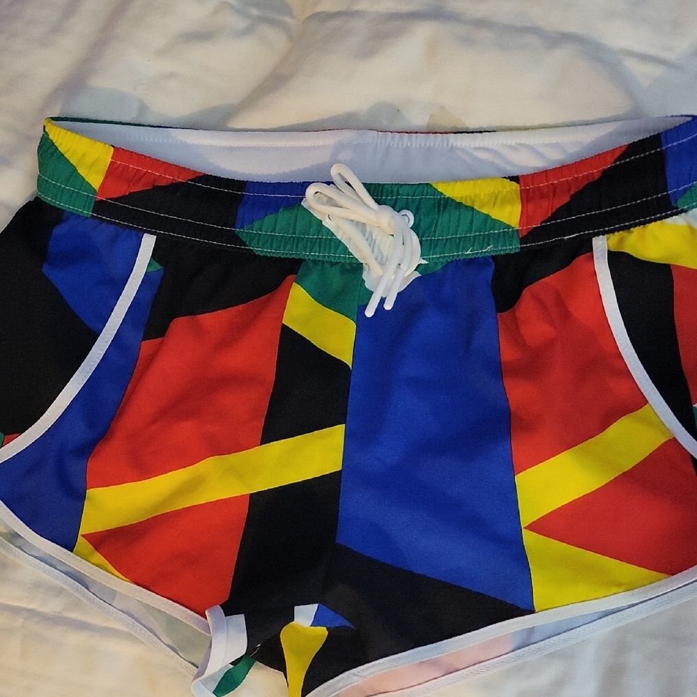 Fabletics Multicolor Active Shorts Tie Waist NWOT Sz SM $15